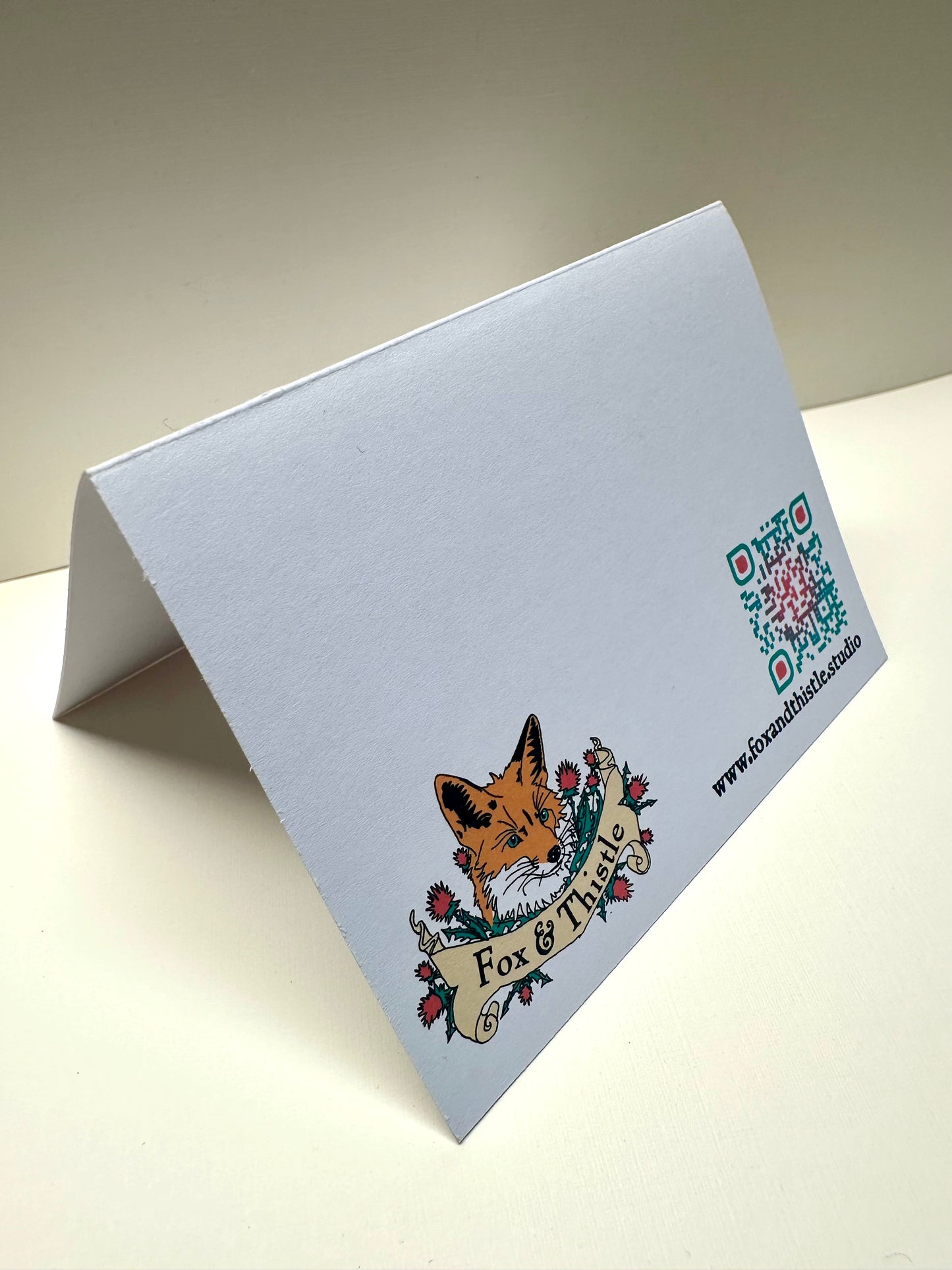 Back of folded greeting card.