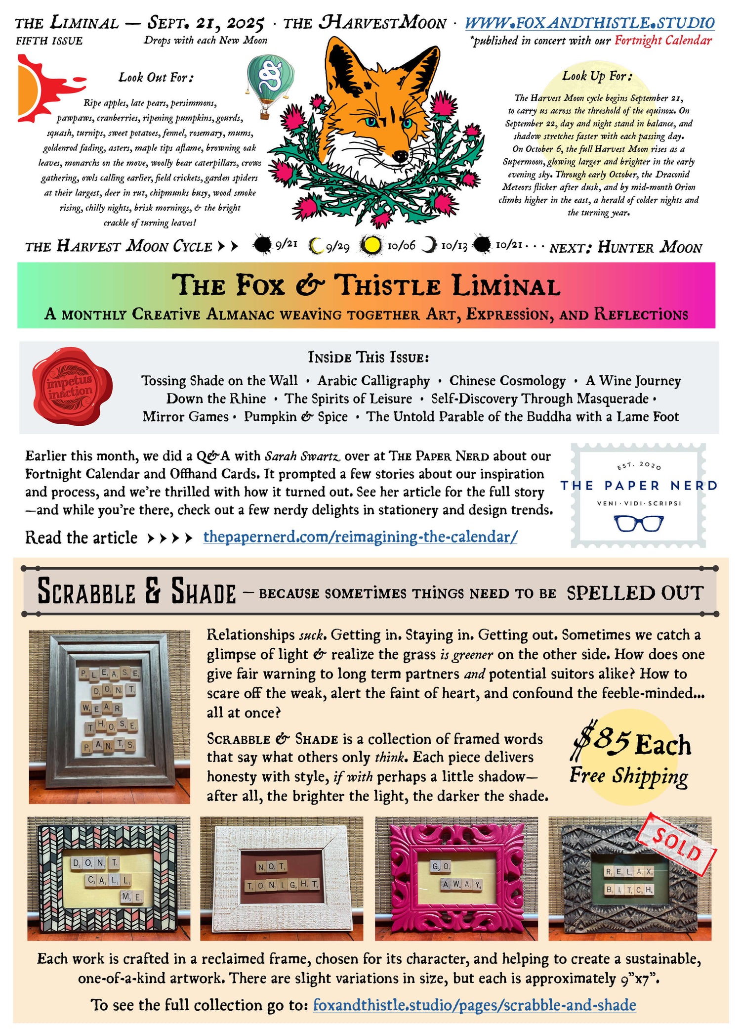 Magazine or newsletter layout with text, graphics, and product images on a white background
