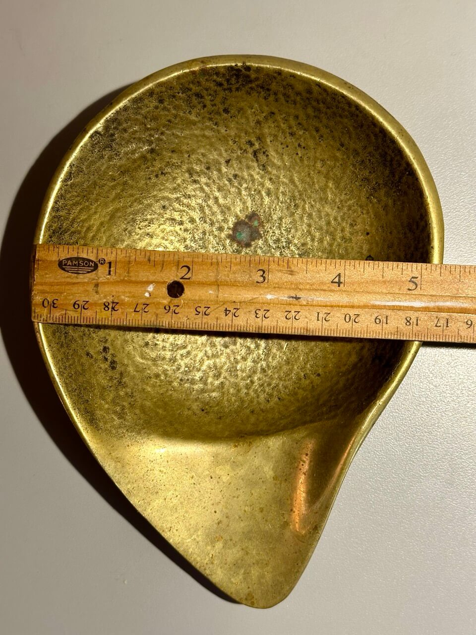 Vintage Israeli Brass Teardrop Ashtray Dish - Mid-Century Modern
