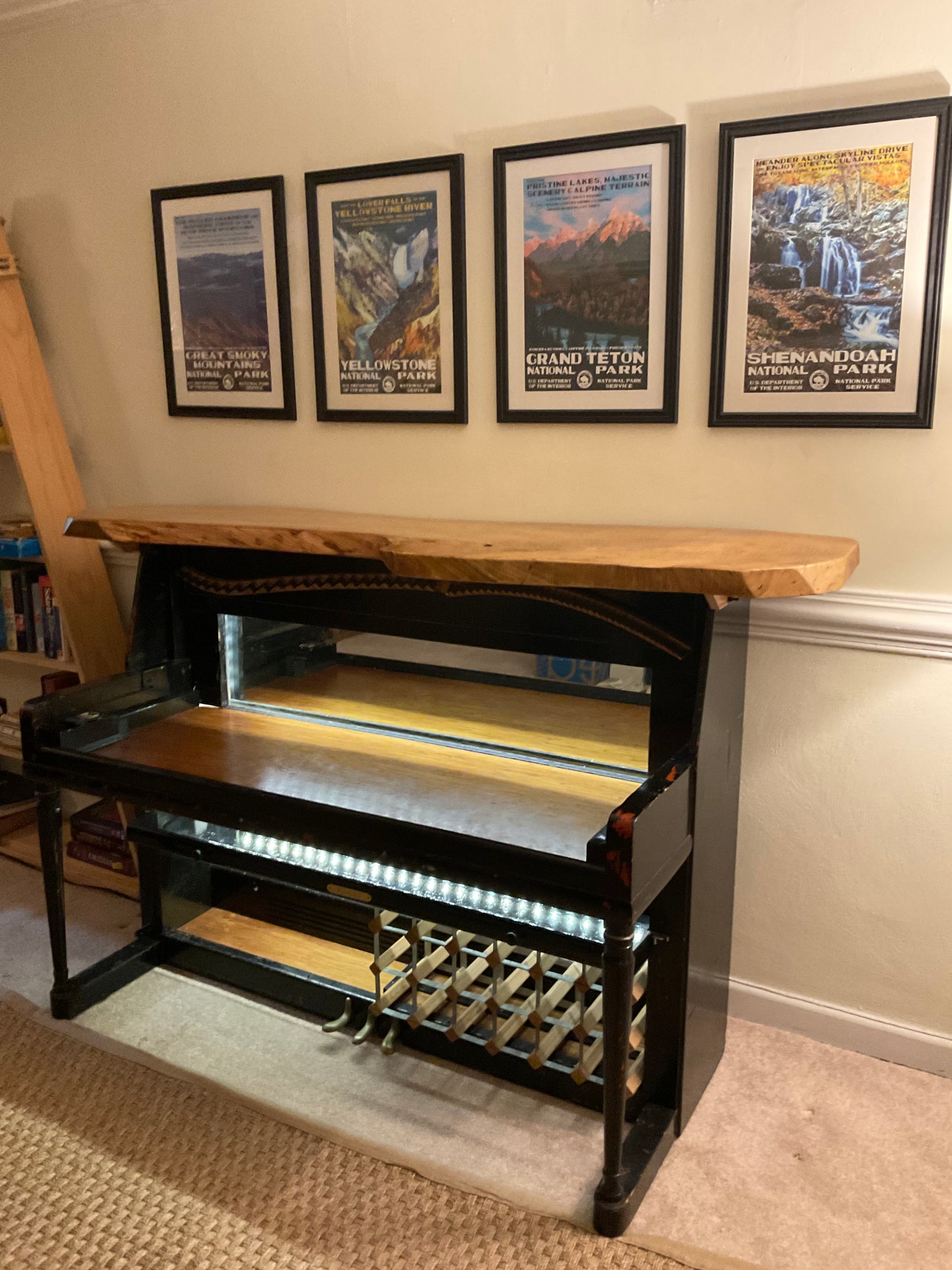 Upcycled 1940's Wurlitzer Piano Bar