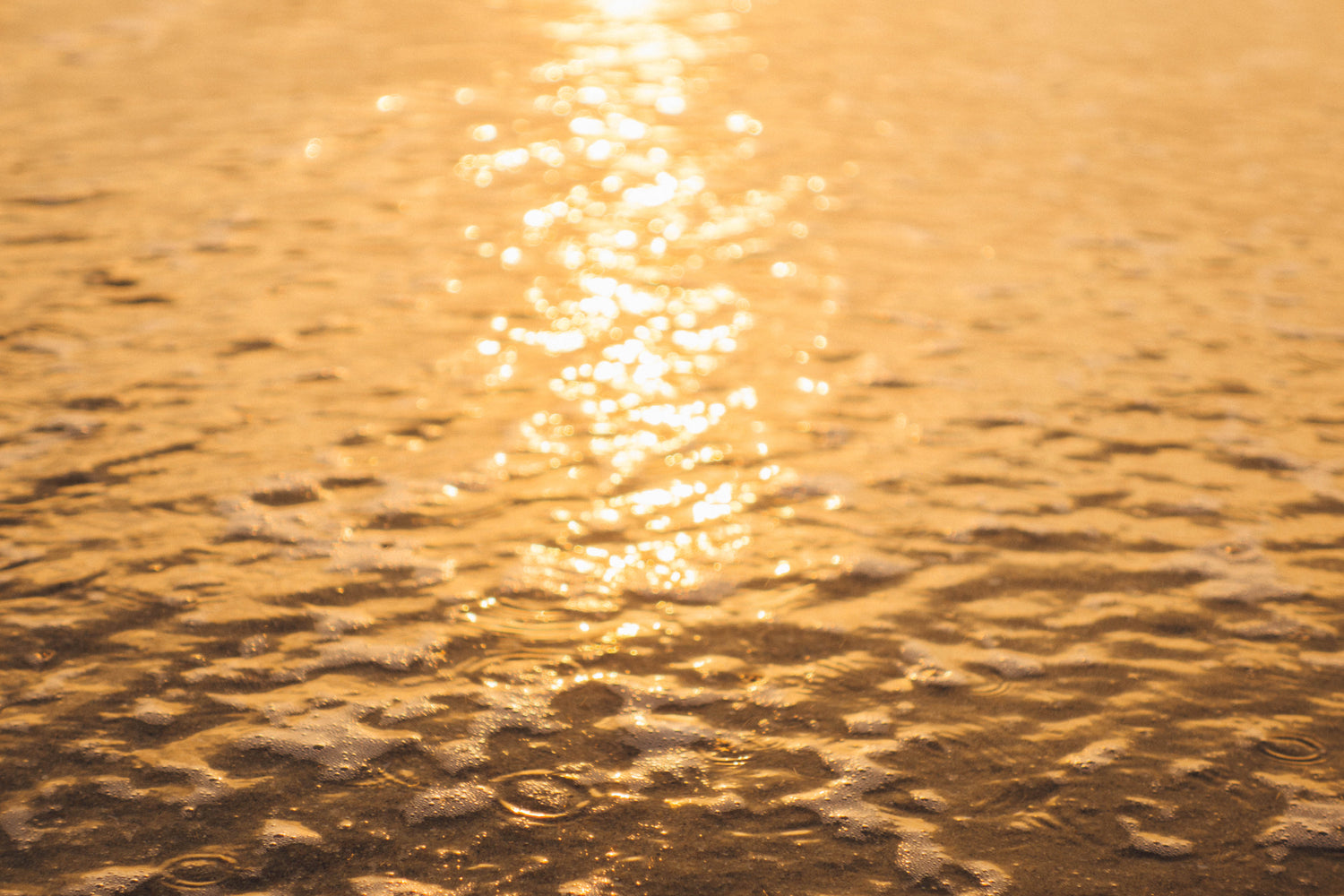 Sunlight reflecting off a sandy beach